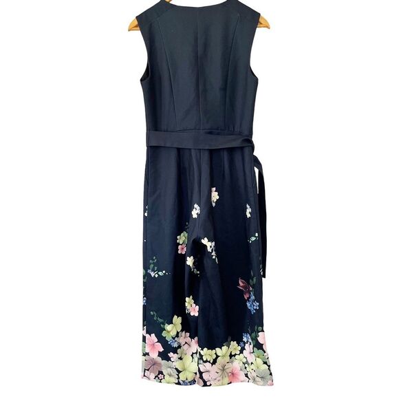 Ted Baker Navy Cosetee Pergola Print Cropped Belted Jumpsuit - Picture 3 of 16